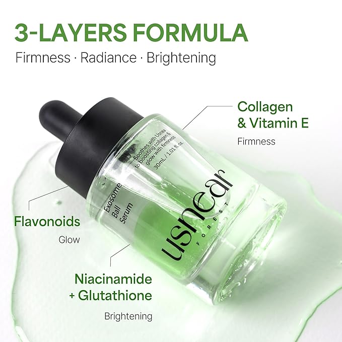 ExoBall Serum – Uneven Skin Texture & Pore Care for Radiant Face with Exosome, Niacinamide & Collagen, Korean Skin Care, 1.01 fl oz