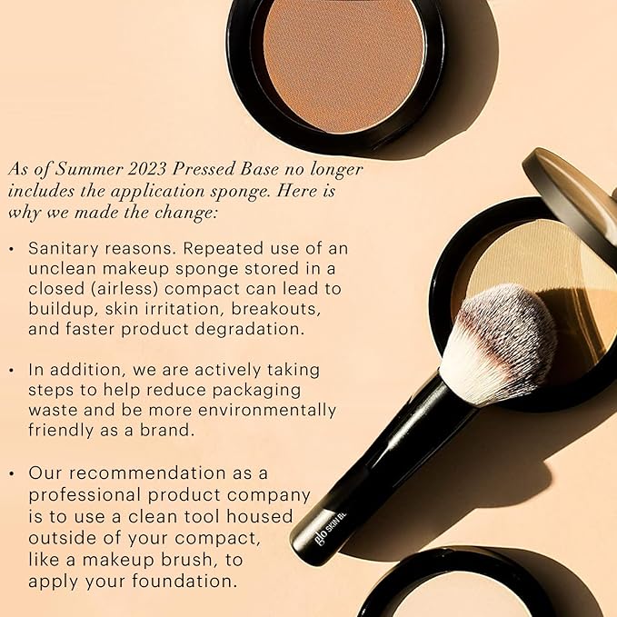 Glo Skin Beauty Pressed Base Powder Foundation Makeup (Beige Dark) - Flawless Coverage for a Radiant Natural, Second-Skin Finish