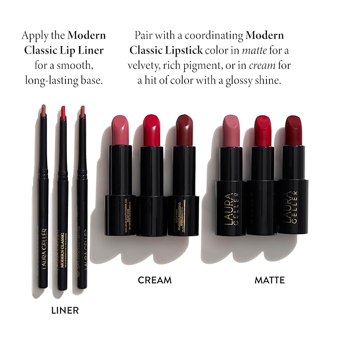LAURA GELLER NEW YORK Modern Classic Lip Liner, Luxurious Creamy Long Lasting Lip Liner, Prevents Feathering and Fading, Happy Hazelnut
