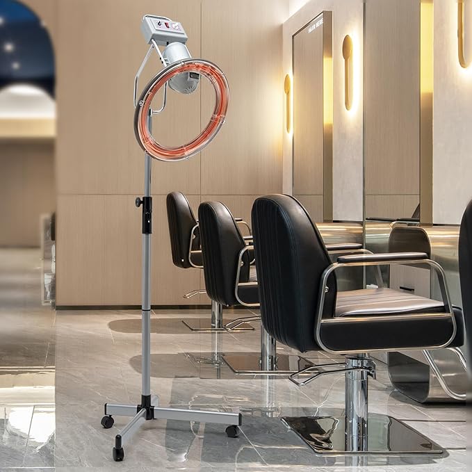 750W 5Heads Infrared Heat Lamp,Hairdressing Heater,Multifunctional Salon Hair Dryer,Hair Color Processor,Hair Treatment Machine,Salon Heat Lamp Headed Lamp (Silver;950W)