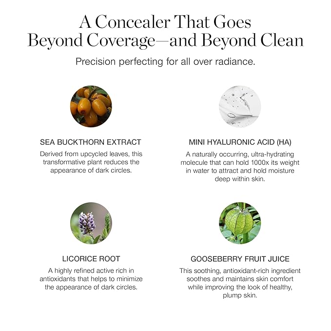 Ogee Complexion Perfecting Under Eye Concealer - Certified Organic Full Coverage Concealer - Buildable Coverage - LINDEN 1.25N - Light Beige (Neutral Undertones)