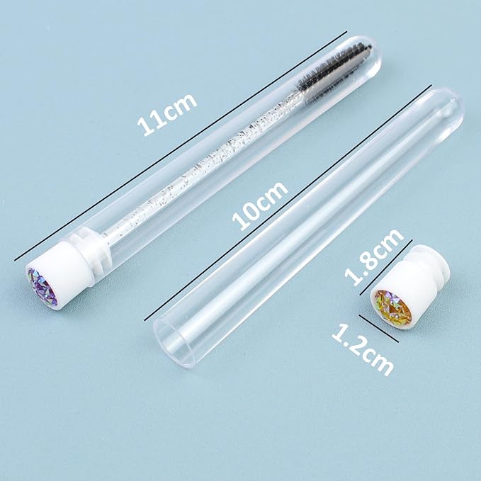 20 Sets Mascara Wand Tube Set Eyelash Spoolies Diamond Mascara BrushesBrush Makeup Tool Applicator Eyelash Brush Tubes Makeup Brush (Diamond-2-MlX)