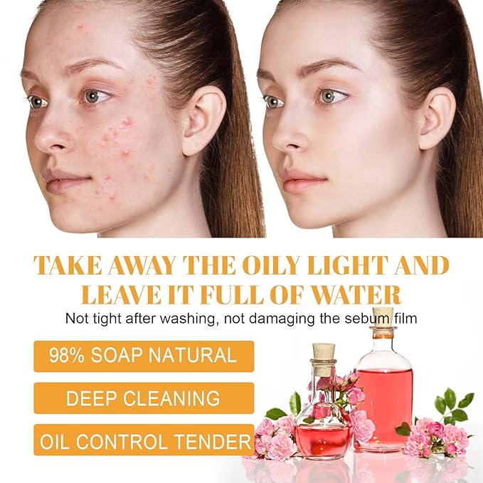 Turmeric Facial Cleanser, Deep Cleansing Facial Wash With Brush, Turmeric Foaming Cleanser for All Skin (2Pcs)
