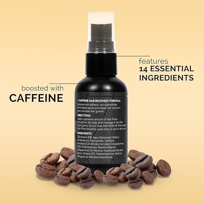 Hair Growth Serum 1.7 fl oz - Anti-Thinning Hair Regrowth - Hair Loss Treatments for Women and Men made with Biotin, Caffeine, Menthol, Niacinamide - Hair Plush by Ultrax Labs