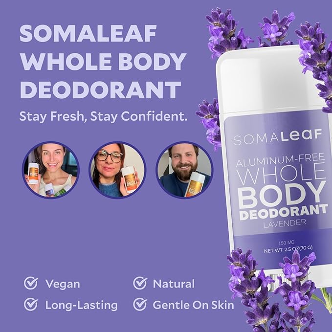 Full Body Deodorant Stick Features Naturally Sourced Ingredients, Aluminum-Free Deodorant Suitable for Both Men and Women | 72 Hours of Odor Defense, 2.5 oz