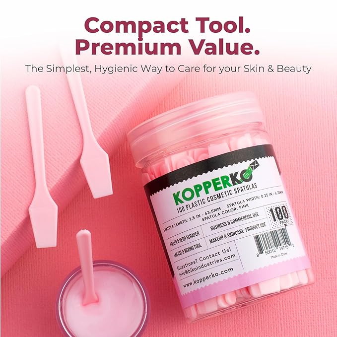 Mini Face Cream Spatula (2.5", 500 Pack) - Small Lotion Spatula Tool for Skincare, Creams & Crafts | Skincare Applicator for Mixing, Cosmetic, Face Mask | Disposable Makeup Paddles | Pink
