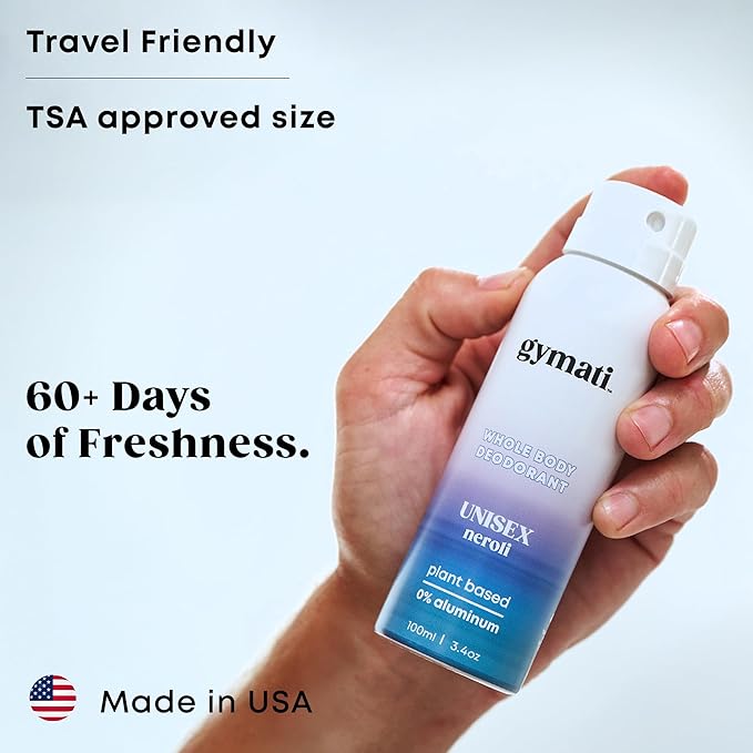 Gymati Fitness Body Deodorant Spray Aluminum Free - Unisex - Pack of 3