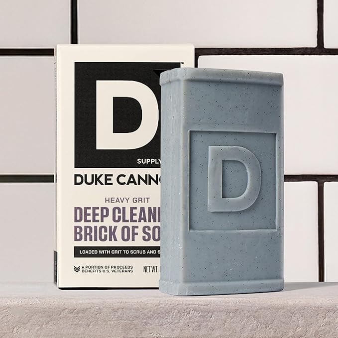 Duke Cannon Supply Co. Heavy Grit Deep Cleaning Brick Of Soap For Men - Aloe Vera + Shea Butter - Mandarin and Mint (6oz)