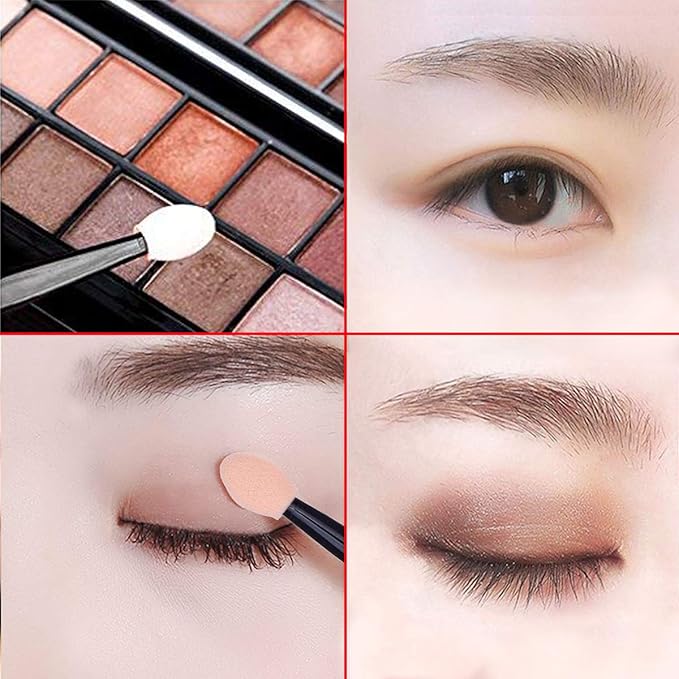Akstore 200PCS Disposable Dual Sides Eye Shadow Sponge Applicator Eyeshadow Brushes Makeup Brush (Black)