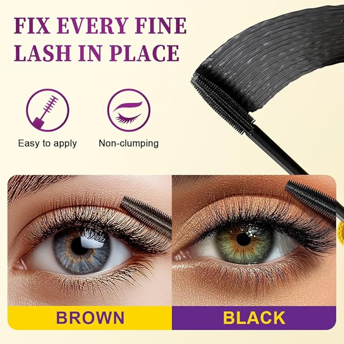 Bubble Mascara, 2025 New Volumizing Mascara, Waterproof Brown Mascaras for Sensitive Eyes, Clump-Free Lash Enhancer for Daily Use, Long Lash Mascaras for Women (1Pcs-Black)