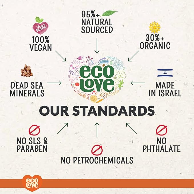 ecoLove - Natural Conditioner for Dry, Damaged Hair and Color Treated Hair - No SLS or Parabens - With Natural Carrot and Pumpkin Extract - Vegan and Cruelty-Free, 17.6 oz