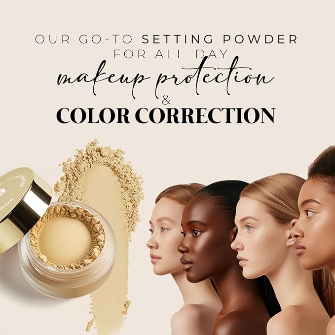 Bellapierre Banana Setting Powder – Color-Correcting Brightening Powder, Matte Finishing Tint, Translucent Under-Eye Baking Makeup, Lightweight Talc-Free Formula - Medium - 0.14 Oz