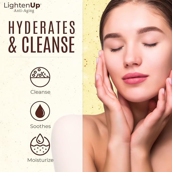 OMIC Lighten-Up Exfoliating Body Wash - 33.8 Fl oz / 1000 ml - Formulated to Exfoliate and to Nourish Skin, with Shea Butter, Jasmine Oil Argan Oil
