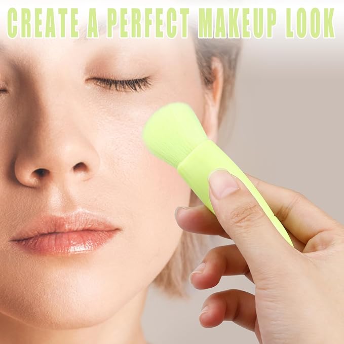 Travel Makeup Brush Set, Portable 5 PCS Mini Makeup Brushes with Mirror, Easy-taken Makeup Tool Set for Eyeshadow, Contour, Blush, Complete Function Cosmetic Profesional Tools (Green)