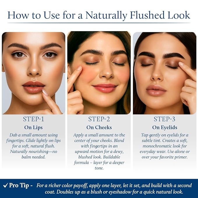 Blue Nectar Lip Tint Stain for Sheer Nude Tinted Lips | Hydrating Lip Tint, Color Infused, with Shea Butter for Natural Looking Finish (035Oz)