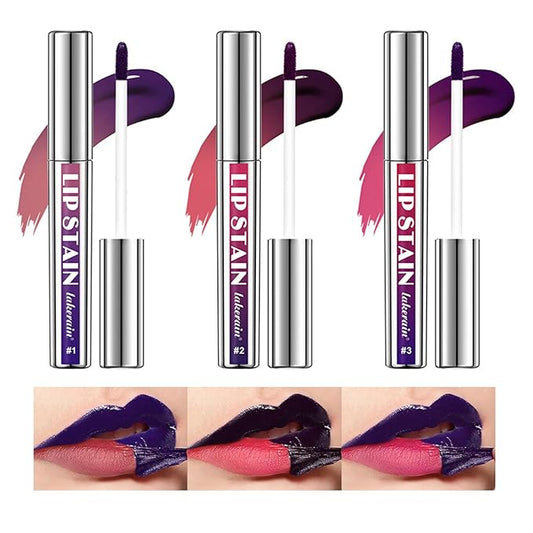 Detachable Lip Liner Set, 3 Colors Peel Off Lip Liner Stain, Longwear and Pigmented Tattoo Lip Liner Lip Stain with Matte Finish