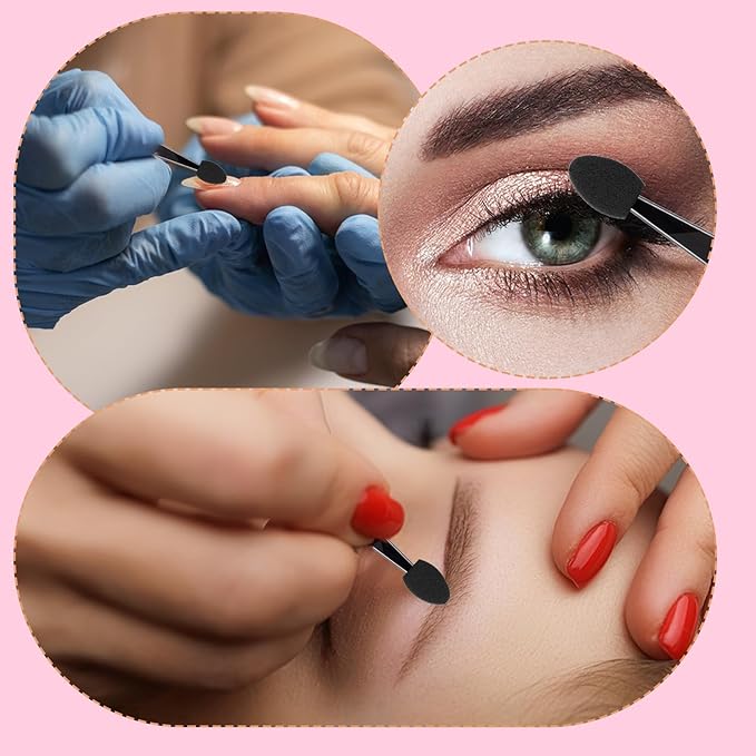 Eyeshadow Applicators, 100 Pack Disposable Eyeshadow Brush Set Mini Dual Sides Eye Shadow Brushes Portable Travel Eye Shadow Applicator Sticks Multipurpose Lips Eye Makeup Brushes for Women