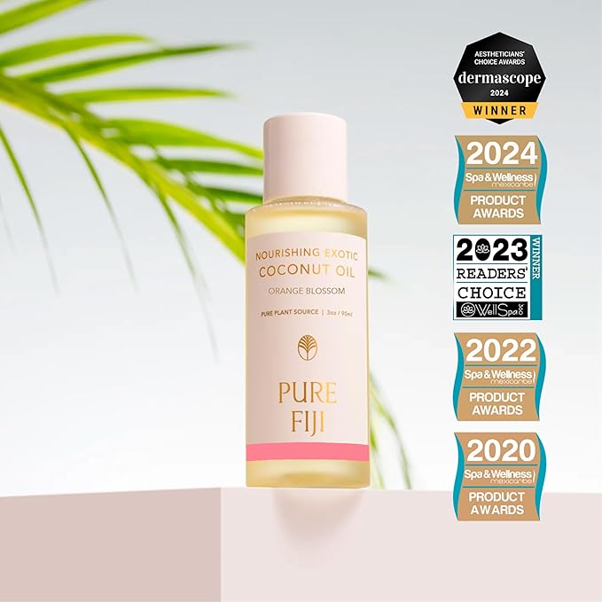 PURE FIJI Travel Size Nourishing Exotic Coconut Oil, Orange Blossom (3oz/90ml)