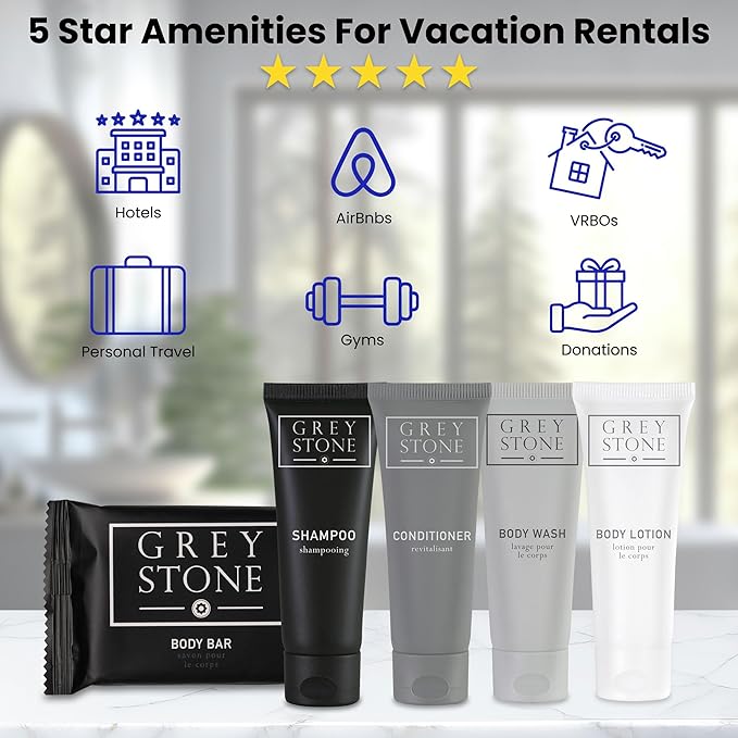 Greystone 1.25 oz. Bath Soap (Case of 250) Hotel Travel Size, Individually Wrapped, Designed for Hospitality, Vacation Rentals, AirBNB, Motels, Guest Bathroom