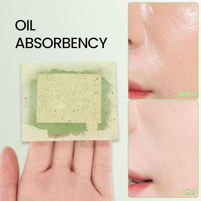 Erinde Oil Blotting Sheets for Face with Mirror and Puff, 200 Sheets Oil Blotting Paper for Oily Skin, Face Oil Absorbing Sheet, Natural Oil Control Film, Absorb Excess Oil, Makeup Friendly
