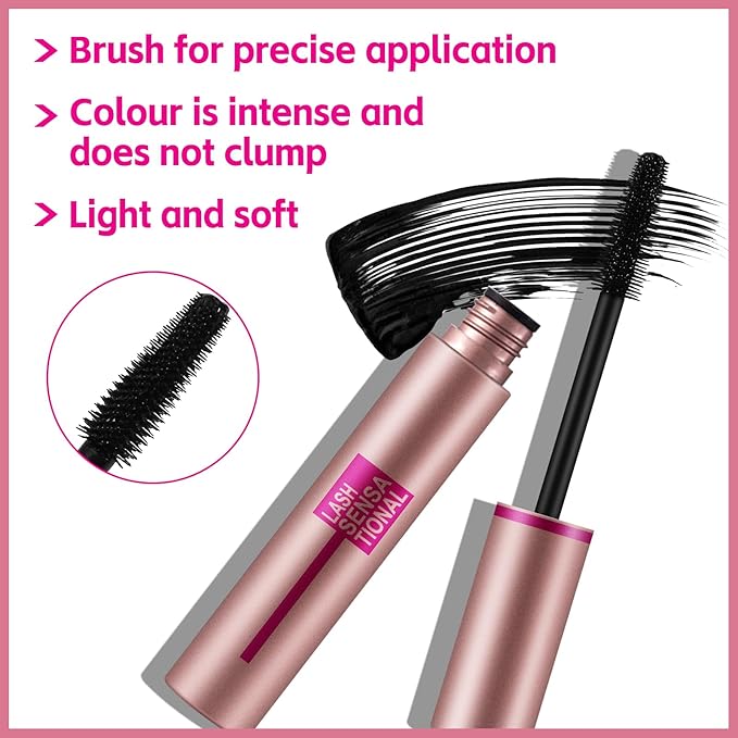 Boobeen 2pcs Waterproof Mascara Volume and Length, Curling,Tubing Mascara Black,Long Lasting, Smudge Proof