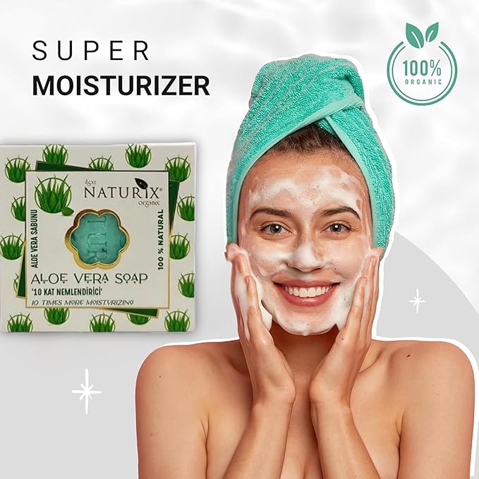 Organic Bar Soap Moisturizing Soap Made from Natural Oil | Hair Hand Face Body Bath Wash | Skin Care Cleanser Shampoo (Aloa Vera)