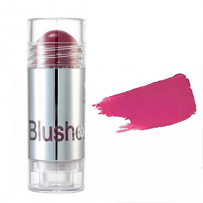 8 Color Multi-use Face Cream Blush Stick for Cheeks, Hydrating Long Lasting Makeup Blush Highlighter Stick for Cheeks Eyes Lips for Women(06)