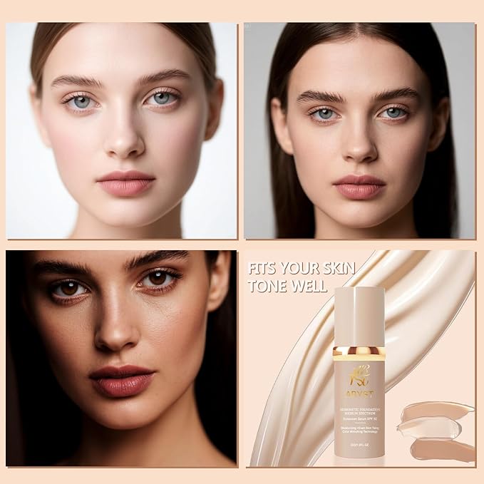 4-in-1 Foundation | Neutral-Tone Concealer |Hydrating Full Coverage Foundation | Color Balancer & Imperfection - Medium Natural for Normal Skinned People 1 Fl Oz (Light #1)