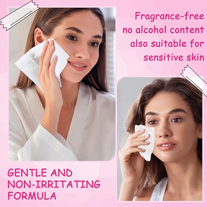 50 Count Makeup Remover Wipes Mini Makeup Wipes Travel Face makeup wipes Individually Wrap For Mascara Lipstick Oil Dirt Face Skin Hypoallergenic Alcohol-Free
