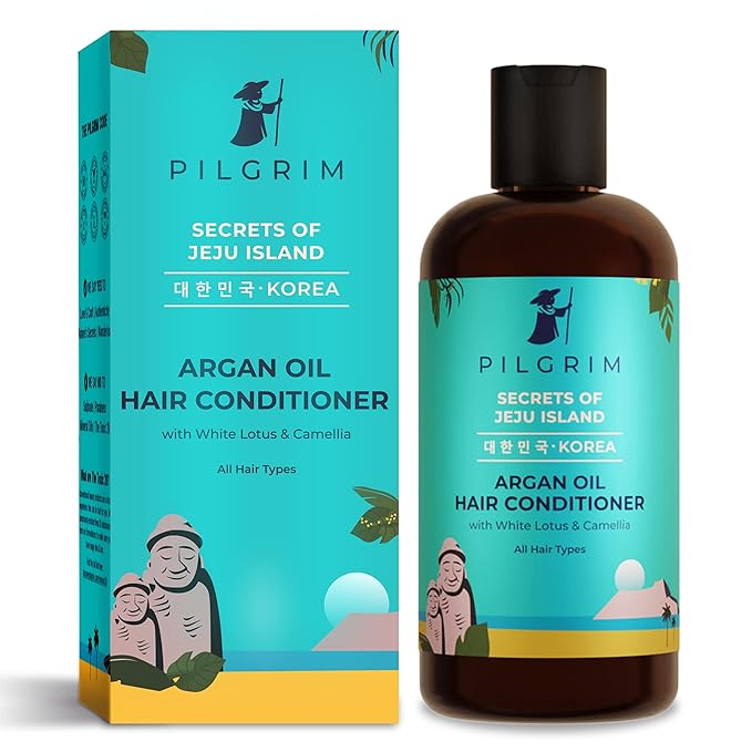 Pilgrim Argan Oil Hair Conditioner | With White Lotus & Camellia | Nourishing Formula for All Hair Types | Frizz Control, Smooth Finish, Sulfate-Free | 8.45 Fl Oz (250ml)