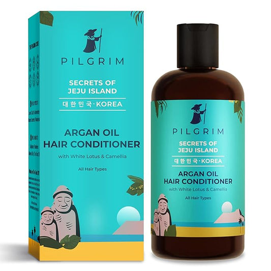 Pilgrim Argan Oil Hair Conditioner | With White Lotus & Camellia | Nourishing Formula for All Hair Types | Frizz Control, Smooth Finish, Sulfate-Free | 8.45 Fl Oz (250ml)