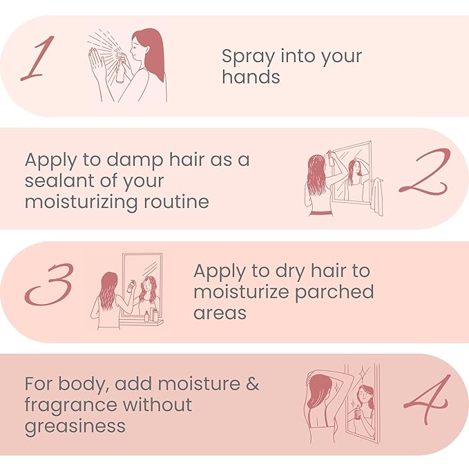 Ahimsa Vegan Hair & Body Glow Spray – Fast-Drying, Non-Greasy Dry Oil with Coconut, Amla & Argan – Lightweight for Shiny Hair & Soft Skin – Natural, Silicone-Free, Cruelty-Free