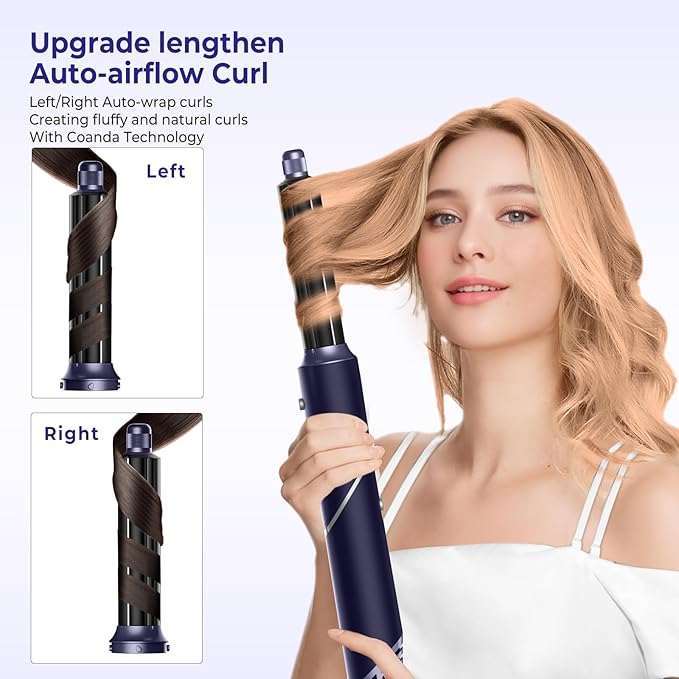 6 in 1 Hair Dryer Brush, Detachable Air Hair Styler Curling, Drying,Volumizing, Straightening, Negative Ionic Hair Dryer with Diffuser, Hair Styling Tools