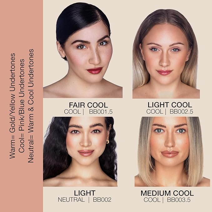 Bellapierre BB Cream SPF 20 – Mineral Sunscreen & Liquid Foundation, Lightweight Face Moisturizer with Buildable Coverage, Matte Finish, Non-Toxic, Paraben-Free, Cruelty-Free – 1.7 oz - Light Cool
