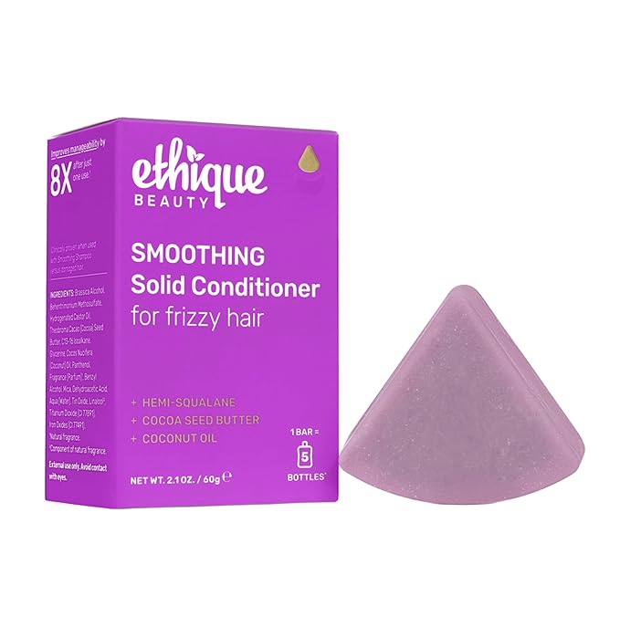 Ethique Smoothing Conditioner Bar for frizzy hair with Coconut Butter - Plastic-Free, Cruelty-Free, Vegan, 2.12 oz