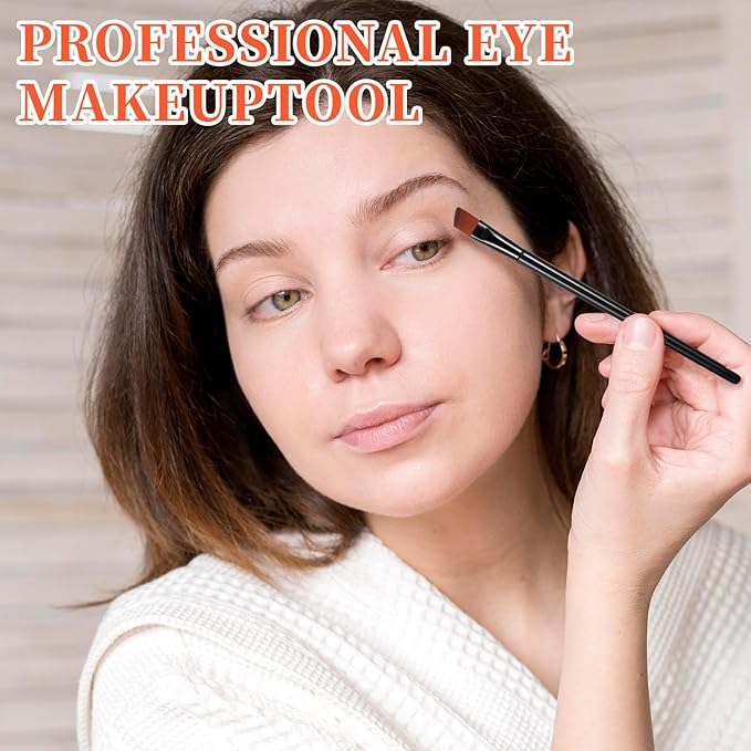 100 PCS Angled Eyeliner Brush Set, Eyebrow Brush Flat Eyebrow Tint Brushes Flat Eyebrows Tint Brushes Ultra Thin Makeup Brushs Fine Slanted Eyebrows Brushs Applicator Eye Makeup BrushApplicator