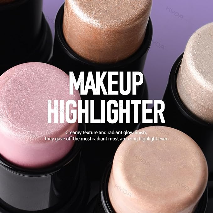 Ownest 2 Colors Highlighter Stick, Shimmer Glow Cream Highlighter for Face & Body, Subtle Shimmer Face Illuminator, Buildable, Blendable, Smooth Hydrating Radiance Balm, for All Skin Types