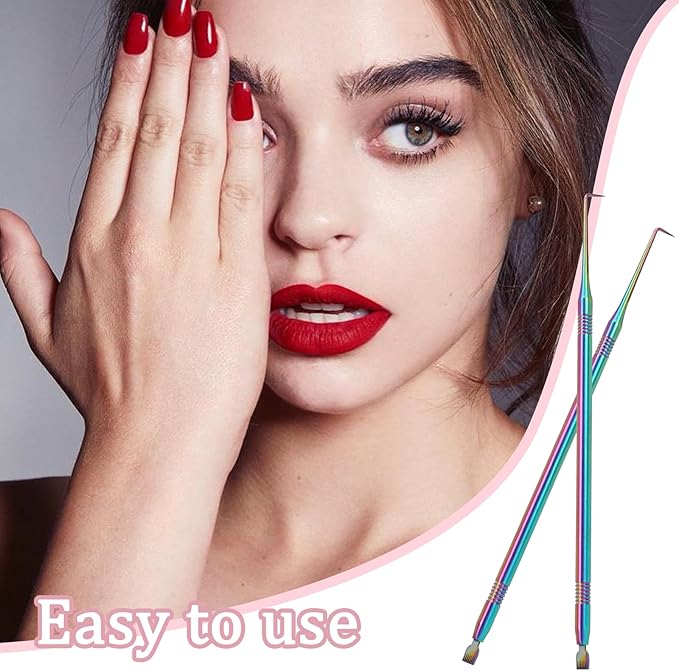 Stainless Steel Lash Lift Perm Tool Kit - 2 PCS Eyelash Tint Rods, Metal Dual-End Separator With Pointed Tips, Separating Comb, Perming Brush for Tinting Extensions Supplies