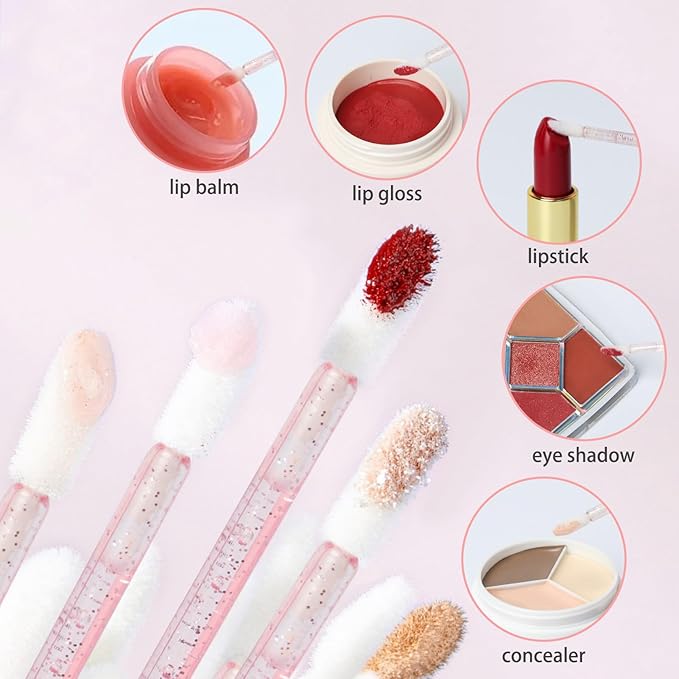 Unaone Lip Brush - 100PCS Disposable Lip Wands, Makeup Applicators for Lipstick, Lip Gloss Balms Scrubs Concealer, Perfect Makeup Applicators Tool