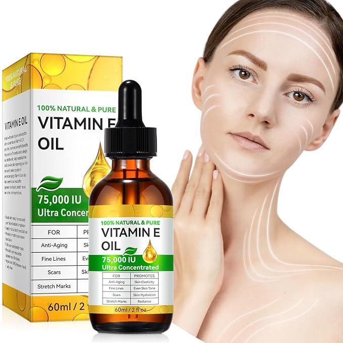 Vitamin E Oil for Scars 2.02 FL OZ- All Natural & Vegan Skin Moisturizer