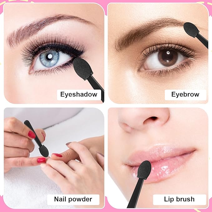 Disposable Eye Shadow Sponge Applicators, 120PCS Dual Sides Eye Shadow Brushes Mini Portable Travel Applicator Sticks Multipurpose for Makeup Nail Art