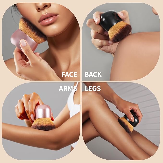 Extra Large Makeup Brush & Self Tanning Brush For Self Tanner，For Foundation，Arms And Legs makeup&Bronzer Blend, Body Makeup,Face&Back Makeup - Easy Use, Wet/Dry Use-Black