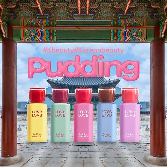 Pudding Glow Korean Lip Tint | Natural Lip Stain | Gloss to Stain | Long-Lasting & Non-Sticky | Lightweight Lip Tint 0.14 oz. (05 PINK LAMP)
