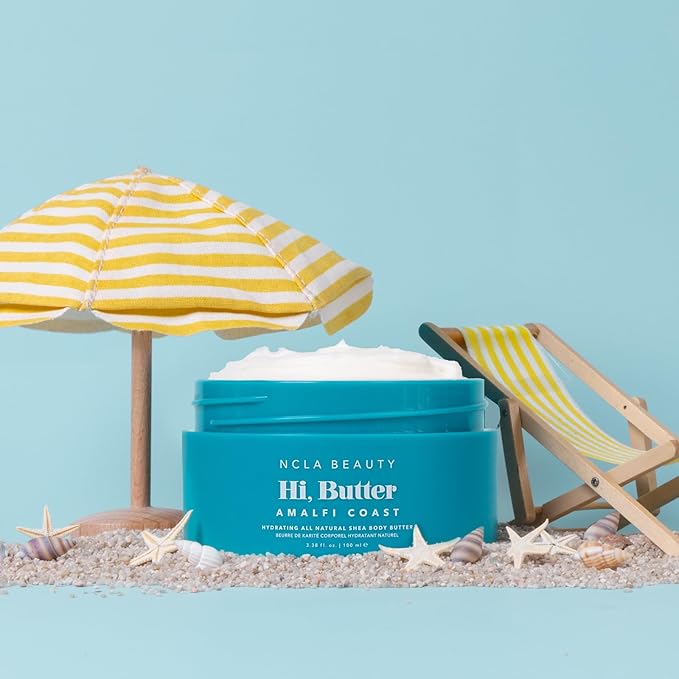 NCLA - Hi Butter, Natural Shea Body Butter | Nourish, Soften, Hydrate Skin | Shea, Mango + Cocoa Butters, Vitamin C | Vegan, Cruelty-Free, Clean Skincare (Amalfi Coast; 100 mL | 3.34 fl oz)