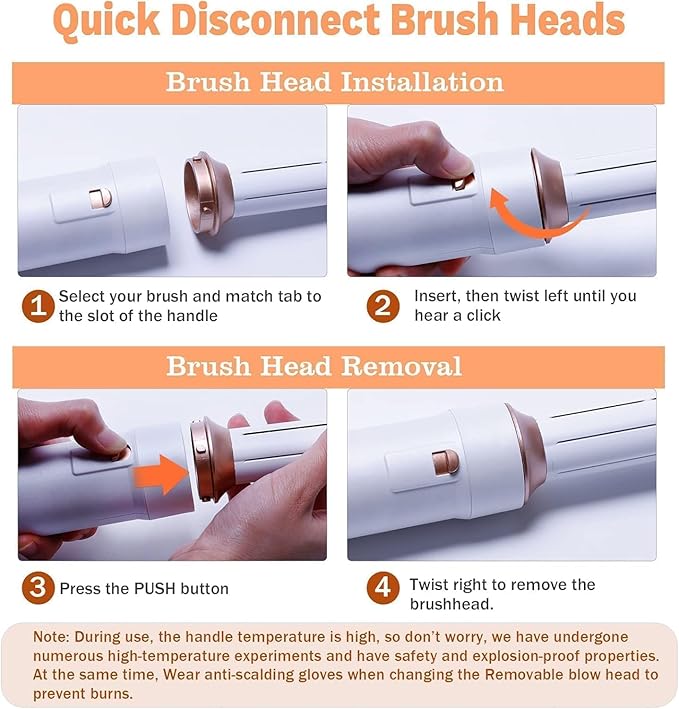 Hair Dryer Brush 5 in 1, Negative Ion Blow Dryer Brush Set Upgrade Hot Air Brush Air Styler Curling Wrap Air Curler, Curling Iron Hair Styling Tools As A Gift for Straight/Curl/Drying/Smoothing
