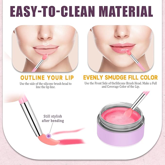 12Pcs Lip Mask Applicator Silicone LIp Applicator Makeup Beauty Lipstick Brushes Eyebrow Lipstick Brushes Applicator Cosmetic Brush Set for Lipstick Lip Gloss Lip Mask Eyeshadow