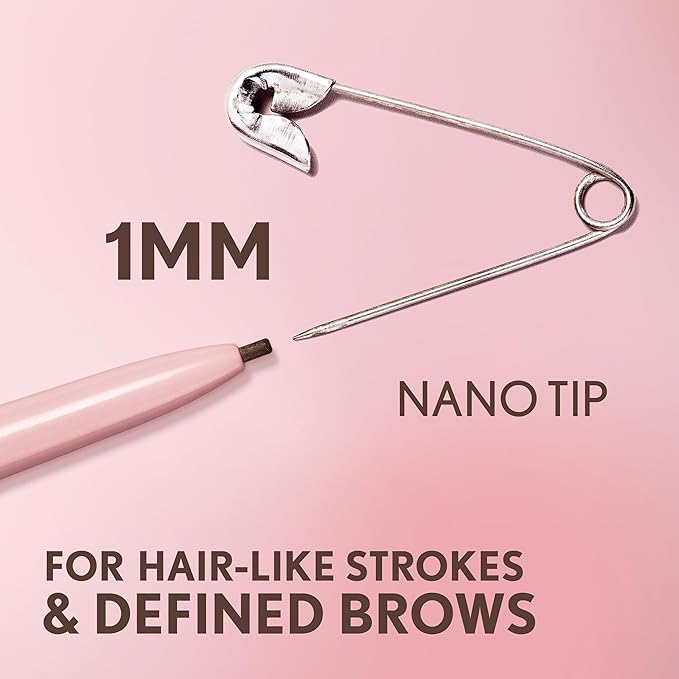 Covergirl Clean Fresh Brow Nano, 600 Dark Brown, Eyebrow Pencil, Ultra-Precise Tip, Waterproof, Transfer-Resistant, Built-In Spoolie, Vegan Formula, 0.001oz