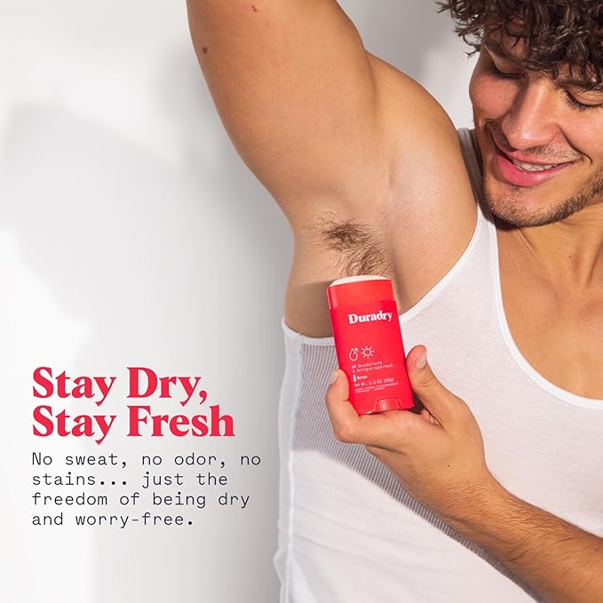 Duradry Clinical-Strength Antiperspirant Deodorant for Women and Men – Clean Formula with Natural Ingredients for Odor and Excessive Sweat Protection – Clear Sky (Crisp Pear + Vanilla)