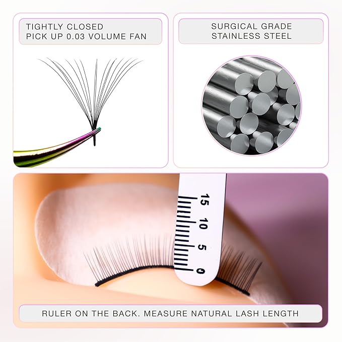Curacoro Lash Tweezer - Professional & Precision Fiber Tip Grip Lash Tweezers for Eyelash Extensions, Multi Shapes & Purposes Tweezers for Volume, Isolation & Classic Lashes (Galaxy, Give Me the D)