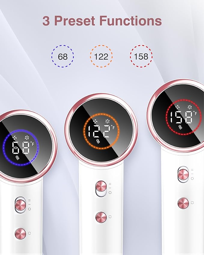 Hair Dryer, 160000 RPM Professional High Speed Ionic Blow Dryer 200 Million Negative Ions & Heat-Control & Low Noise Hairdryer with Magnetic Diffuser for Faster Drying All Hair Types, No Heat Damage